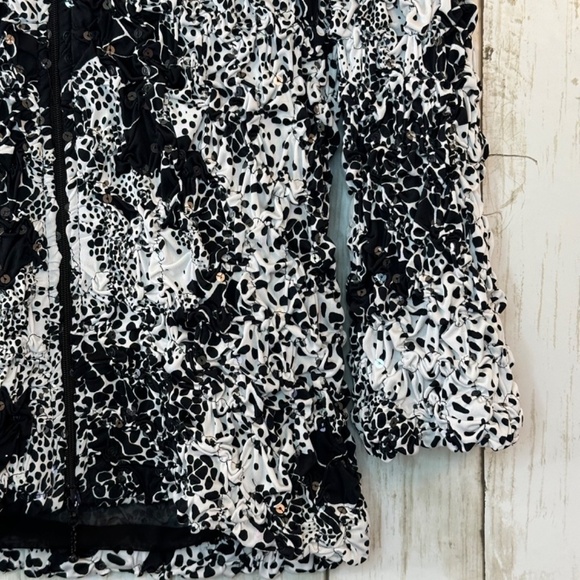 Joseph Ribkoff Textured Stretchy Sequin Embellished Zip Front Jacket Womens 8 - Picture 8 of 16